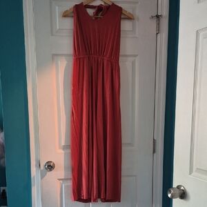 Old Navy Coral Red Sleeveless Jumpsuit Romper